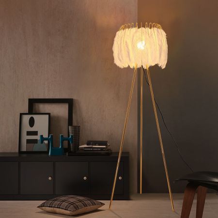 Art Deco Feather Lantern Floor Lamp