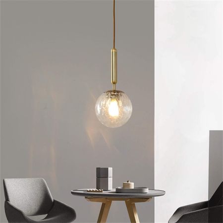 Designer E14 Pendant Light White/Clear Glass