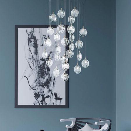 Lens Glass Pendant Lights/Chandeliers Muti-Heads Customisable
