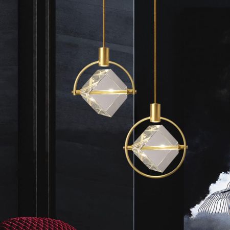 Modern Single Head Crystal Pendant Light Multi-Heads Customisable