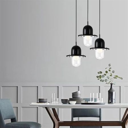 Designer Hat Glass Pendant Lights Multi-Heads Customisable