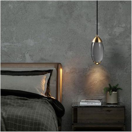 Brass Crystal Ice Shape Pendant Lights Multi-Heads Customisable