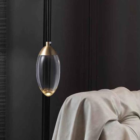 Brass Crystal Ice Shape Pendant Lights Multi-Heads Customisable
