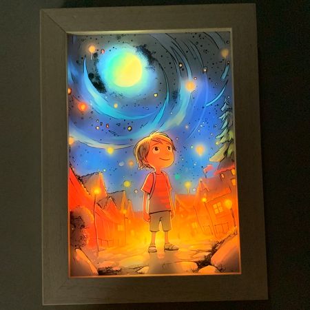 Child Carton 3 Colour Dimmable USB Table/Desk Lamp Customisable