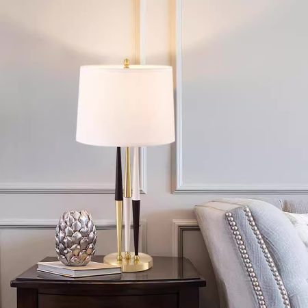 White Black Gold Framed Table/Desk Lamp