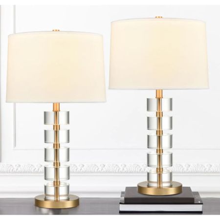Crystal Stacked Base Table/Desk Lamp