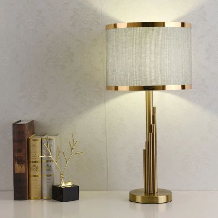 Brass Gold Hopper Table/Desk Lamp