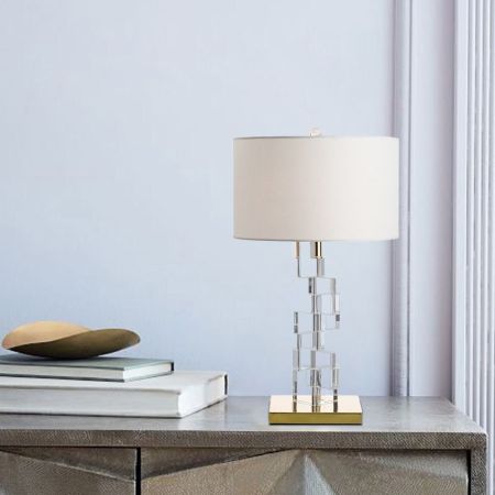 Stacked Geometric Block Base Table/Desk Lamp