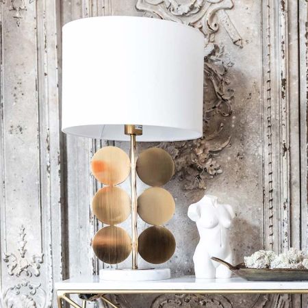 Round Leaves Décor Marble Base Table/Desk Lamp