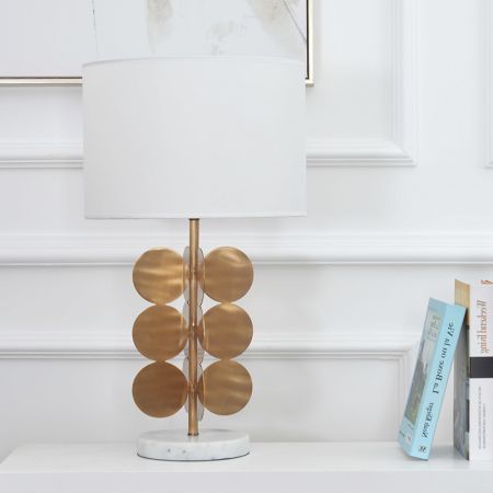 Round Leaves Décor Marble Base Table/Desk Lamp