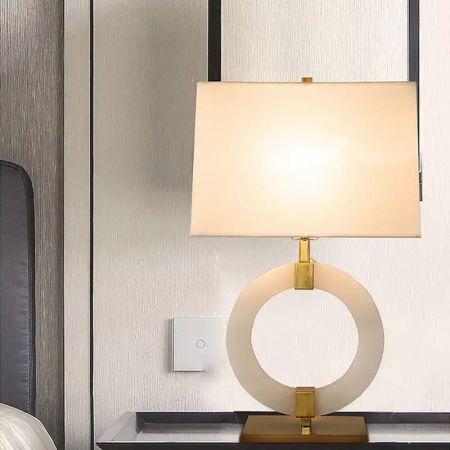 Chinese Jade Pendant Style Base Table/Desk Lamp