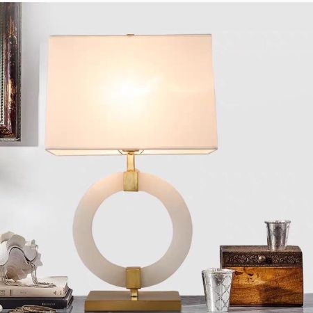 Chinese Jade Pendant Style Base Table/Desk Lamp