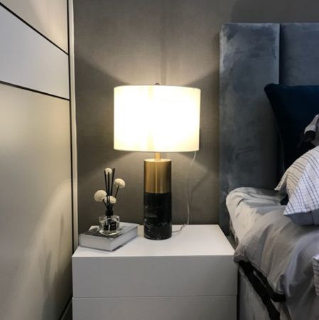 Marble Base Table/Desk Lamp Light Grey/Dark Grey