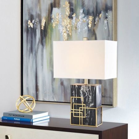 Modern China Style Marble Base Table/Desk Lamp