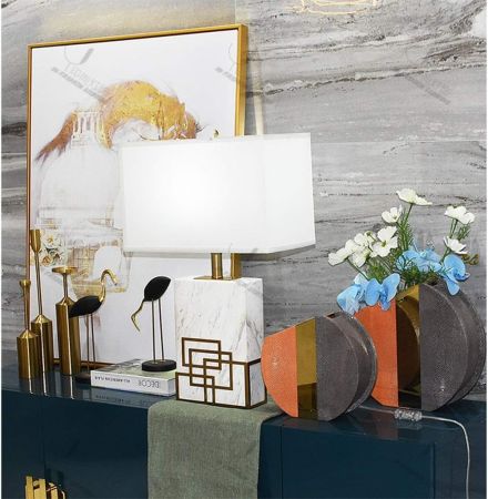 Modern China Style Marble Base Table/Desk Lamp
