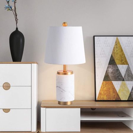 Marble Pillar Base Table/Desk Lamp