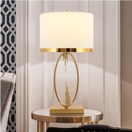 Abstract Gold Metal Base Table/Desk Lamp