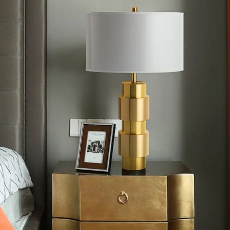 European Style Gold Cylinder Table/Desk Lamp