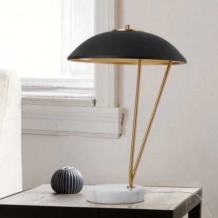 Parachute Shape Metal & Marble Table/Desk Lamp