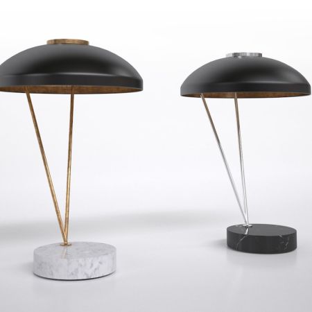Parachute Shape Metal & Marble Table/Desk Lamp