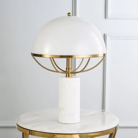 Umbrella Shape Metal & Marble Table/Desk Lamp