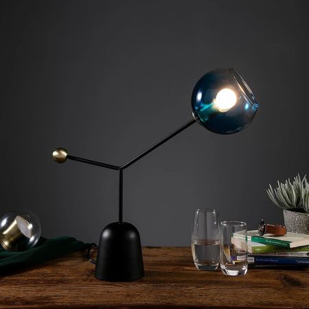 Creative Industrial Style Glass & Metal Table/Desk Lamp