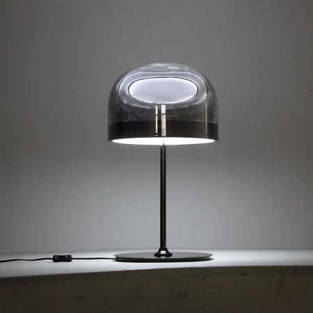 Rose Gold/Black Glass and Metal Table Lamp
