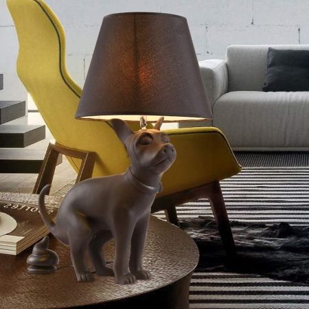 Modern Black Puppy Poop Table Lamp