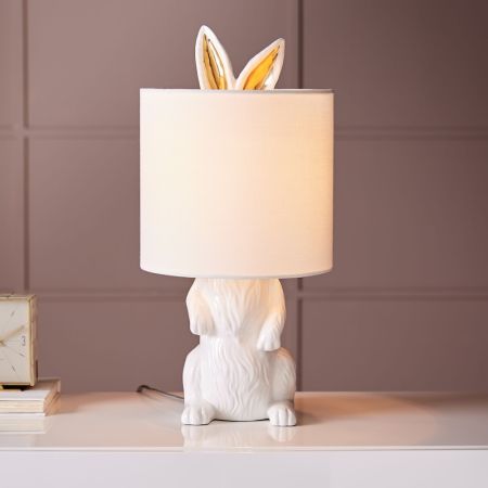 Resin Masked Bunny Rabbit Table Lamp