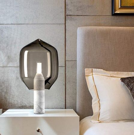 Glass Lighthouse Style Table/Desk Lamp