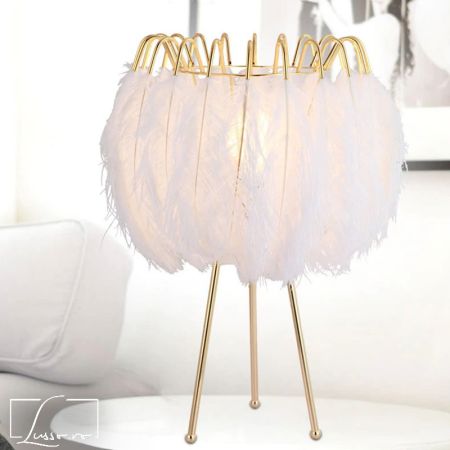 Art Deco Feather Lantern Table Lamp
