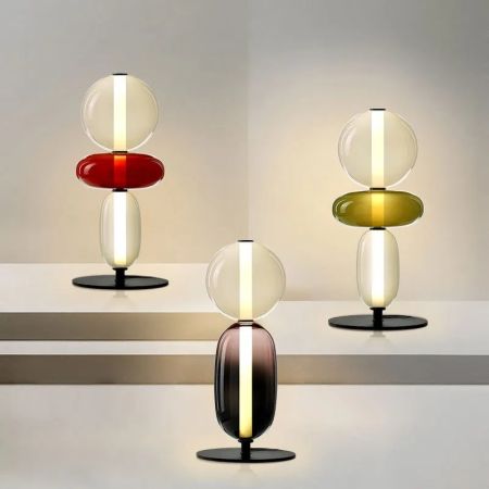 Pebbles Style Blown Crystal Table/Desk Lamp 