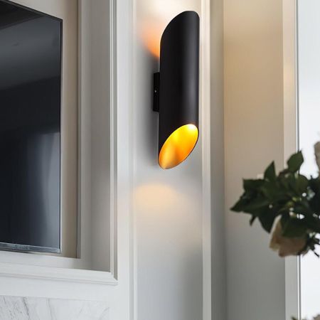 Minimalist LED Cylinder Tube Black Wall Light Wall Sconce Wall Lamp