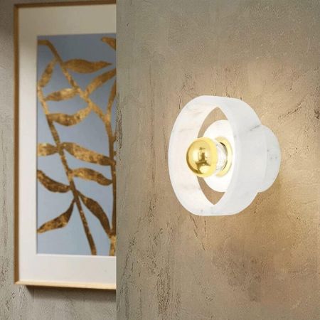 Minimalist Round Marble & Gold Wall Light Wall Sconce Wall Lamp