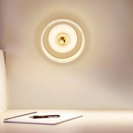 Minimalist Round Marble & Gold Wall Light Wall Sconce Wall Lamp