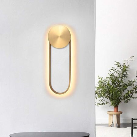 Minimalist Brass Arc Shape Metal Wall Light Wall Sconce Wall Lamp