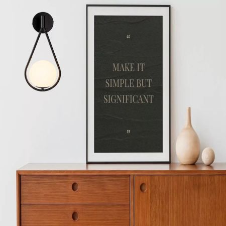 Single Glass Globe Indoor LED Metal Heart Hanging Wall Light Wall Sconce