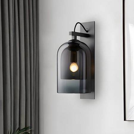 European Vintage Style Smoke Grey Double Glass Wall Light Wall Sconce Wall Lamp