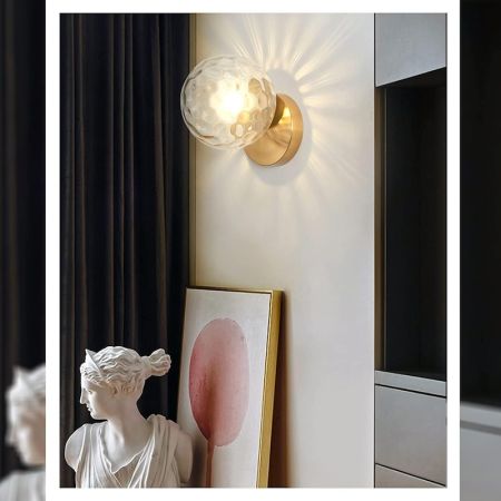 Postmodern Style 1 Head Clear Glass Ball Wall Light Wall Sconce 