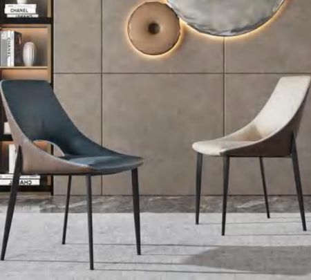 2PCS Modern Italian Style PU Leather Dining Chair Set Of 2 Model NC946