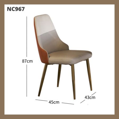 2PCS Modern Italian Style PU Leather Dining Chair Set Of 2 Model NC967