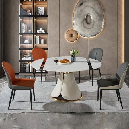 Modern Italian Style Sintered Stone Extendable Dining table 6-8 Seats Model ND607-A & Dining Sets