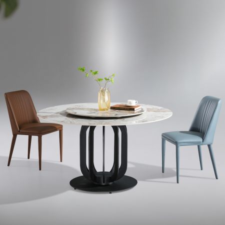 Modern Italian Style Sintered Stone Dining table with Lazy Susan 6/8 Seats Model ND609 & Dining Sets