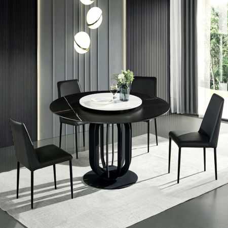 Modern Italian Style Sintered Stone Dining table with Lazy Susan 6/8 Seats Model ND609 & Dining Sets