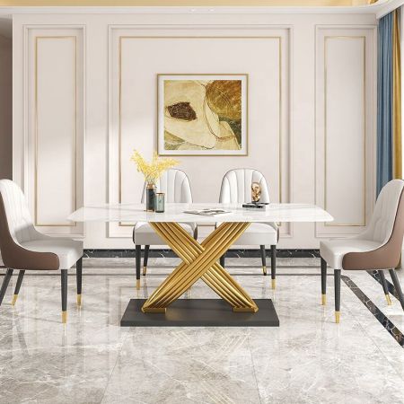 Modern Italian Style Sintered Stone Dining table 6/8/10 Seats Model ND6101 & Dining Sets