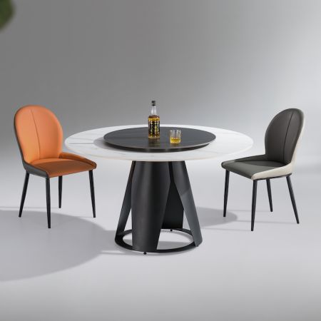 Modern Italian Style Sintered Stone Dining table with Lazy Susan 6/8 Seats Model ND675 & Dining Sets