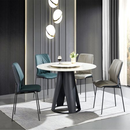 Modern Italian Style Sintered Stone Dining table with Lazy Susan 6/8 Seats Model ND675 & Dining Sets
