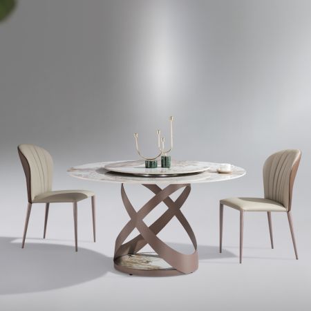 Modern Italian Style Sintered Stone Dining table with Lazy Susan 6/8 Seats Model ND699 & Dining Sets