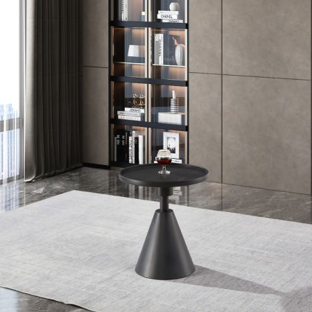Round Sintered Stone Conical Base Coffee Table