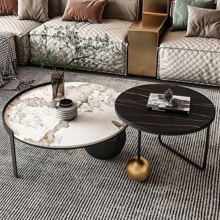 Italian Style Sintered Stone Round Coffee Table 